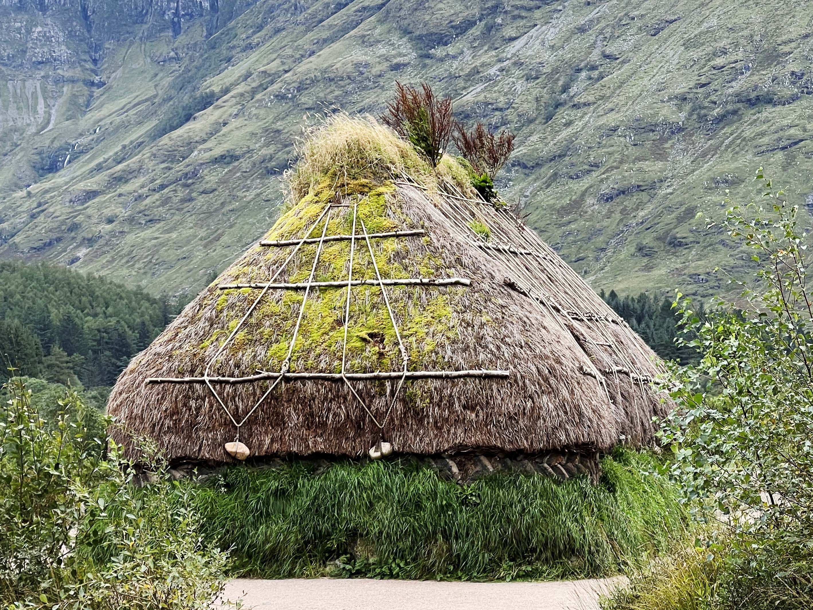 replica of Scottish turf house